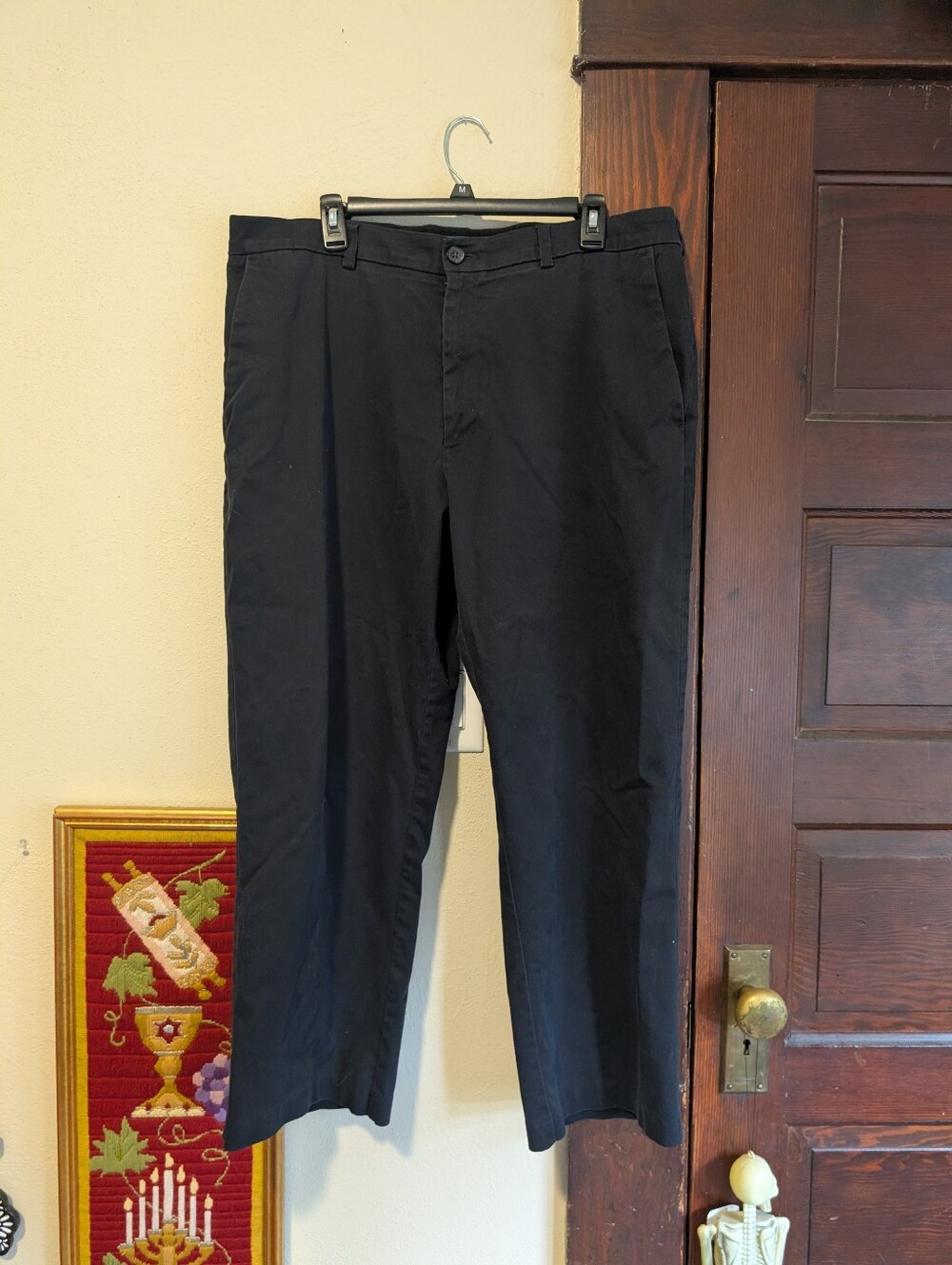 Haggar Clothing Expandomatic Stretch Black Chino Pants‎ 38x30